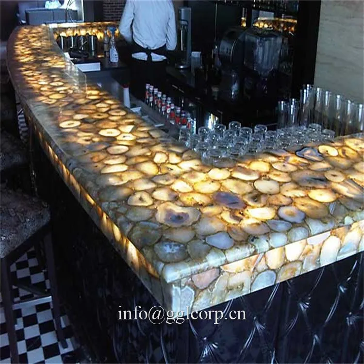 Backlit Color Gemstone Agate Onyx Slab & Tile for Background and Countertop supplier