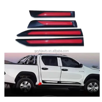 YBJ FOR Hilux Chrome Side Moulding Side Door Body Trim FOR Toyota Pickup Hilux Revo Rocco 2015-2021 RED CAR SIDE DOOR STRIP