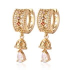 Saudi italian antique white zricona fashion alloy jewelry big hoop gold plated simple earring tops design