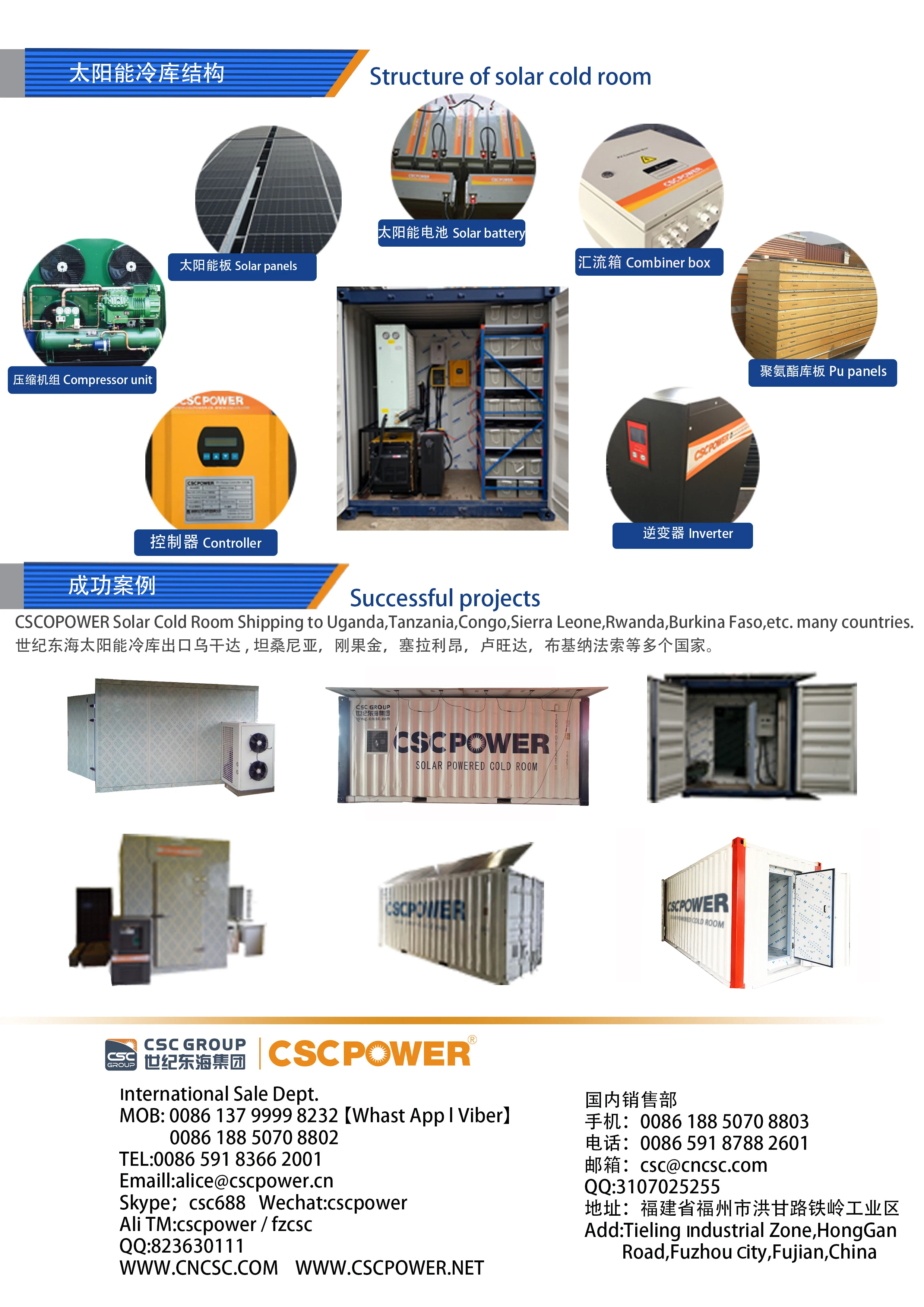 Solar Powered 20ft Container Cold Room for Sale - CSCPOWER