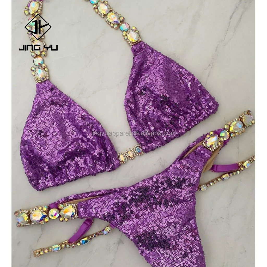 2024 Wholesale Custom Sequin Crystal Diamond A Variety Of Styles Swimwear Bikini Set Rhinestone 2669