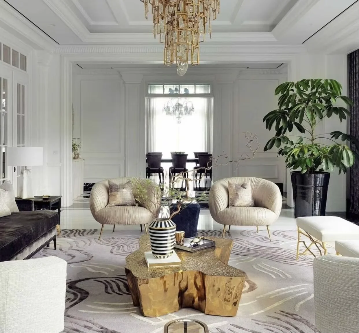 Modern Irregular Golden Tea Table Italian Luxury Furniture Design Center Table With Wheels Gold Stainless Steel Coffee Table