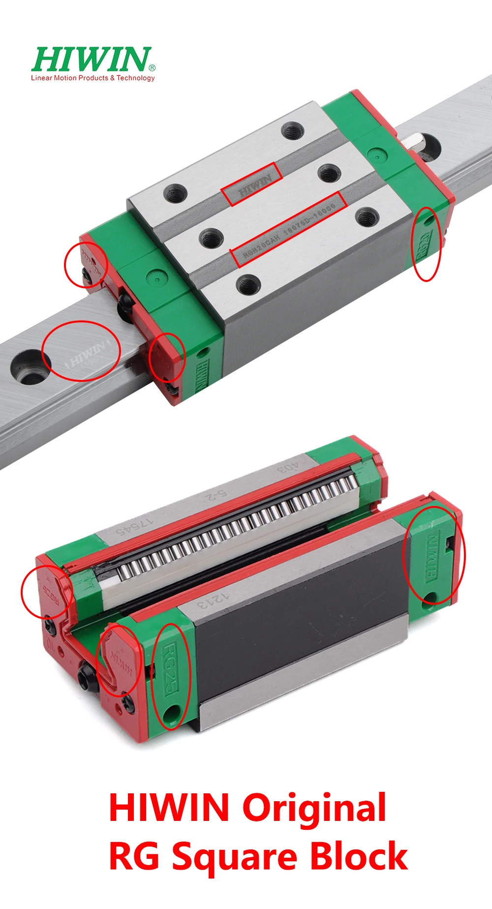 Original Taiwan Hiwin Rg20 Linear Guideway Rail Rgr25 Rgh25ca Rgw25cc
