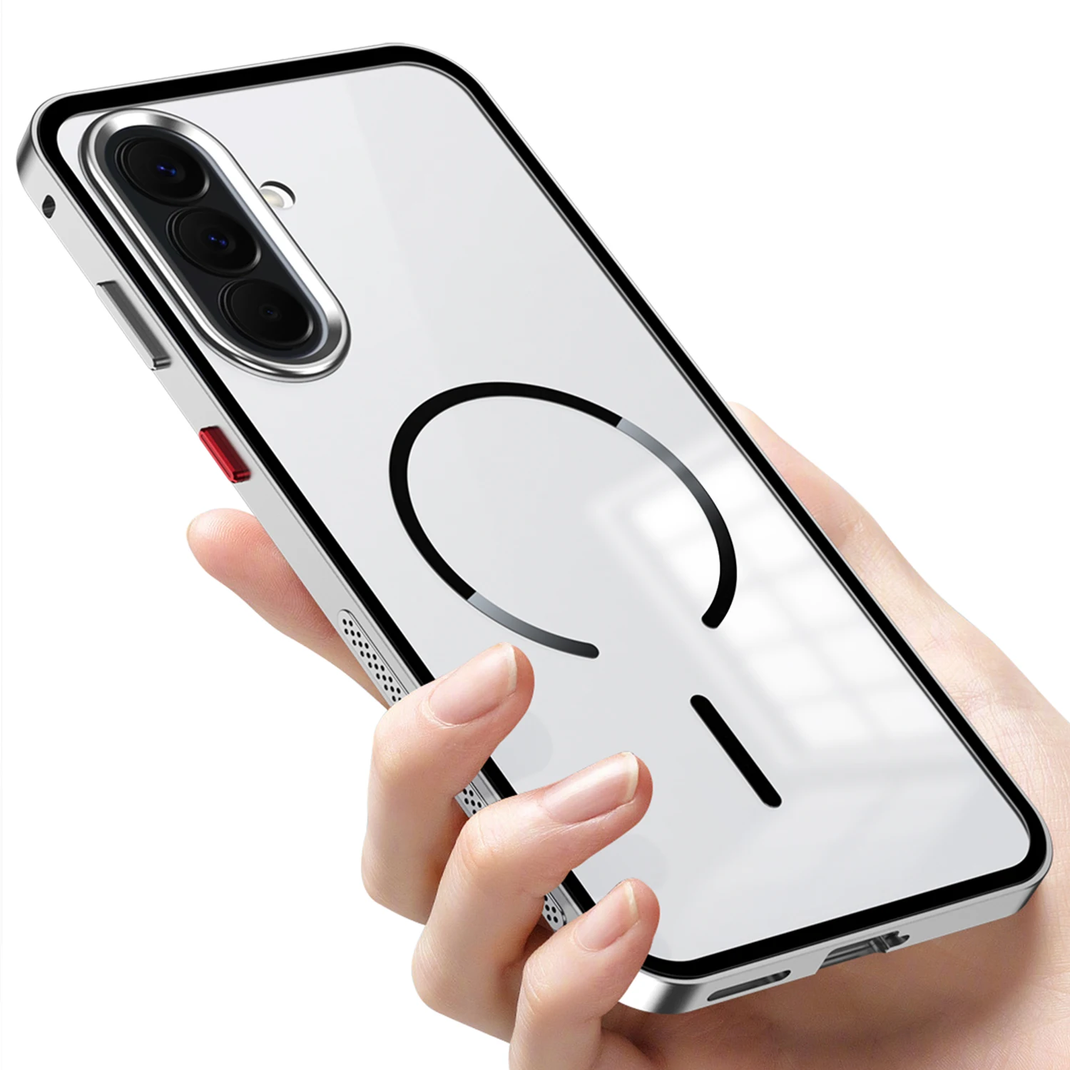 For Samsung Galaxy S26 Ultra S25 S24 Plus A57 A37 Frosted Magnetic Case Metal Frame Aluminum Alloy Bumper Buckle Matte Case Capa
