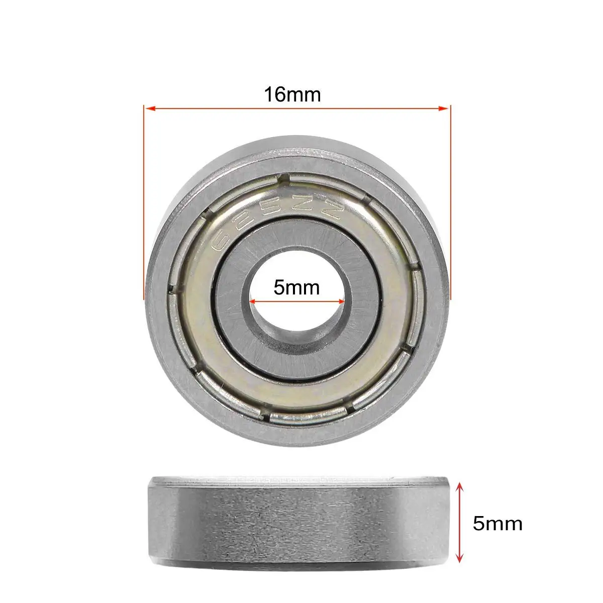 Двойные металлические уплотнительные Подшипники 5*16*5 мм, предварительно смазанные, стабильная производительность и Экономичные радиальные шарикоподшипники 625ZZ.