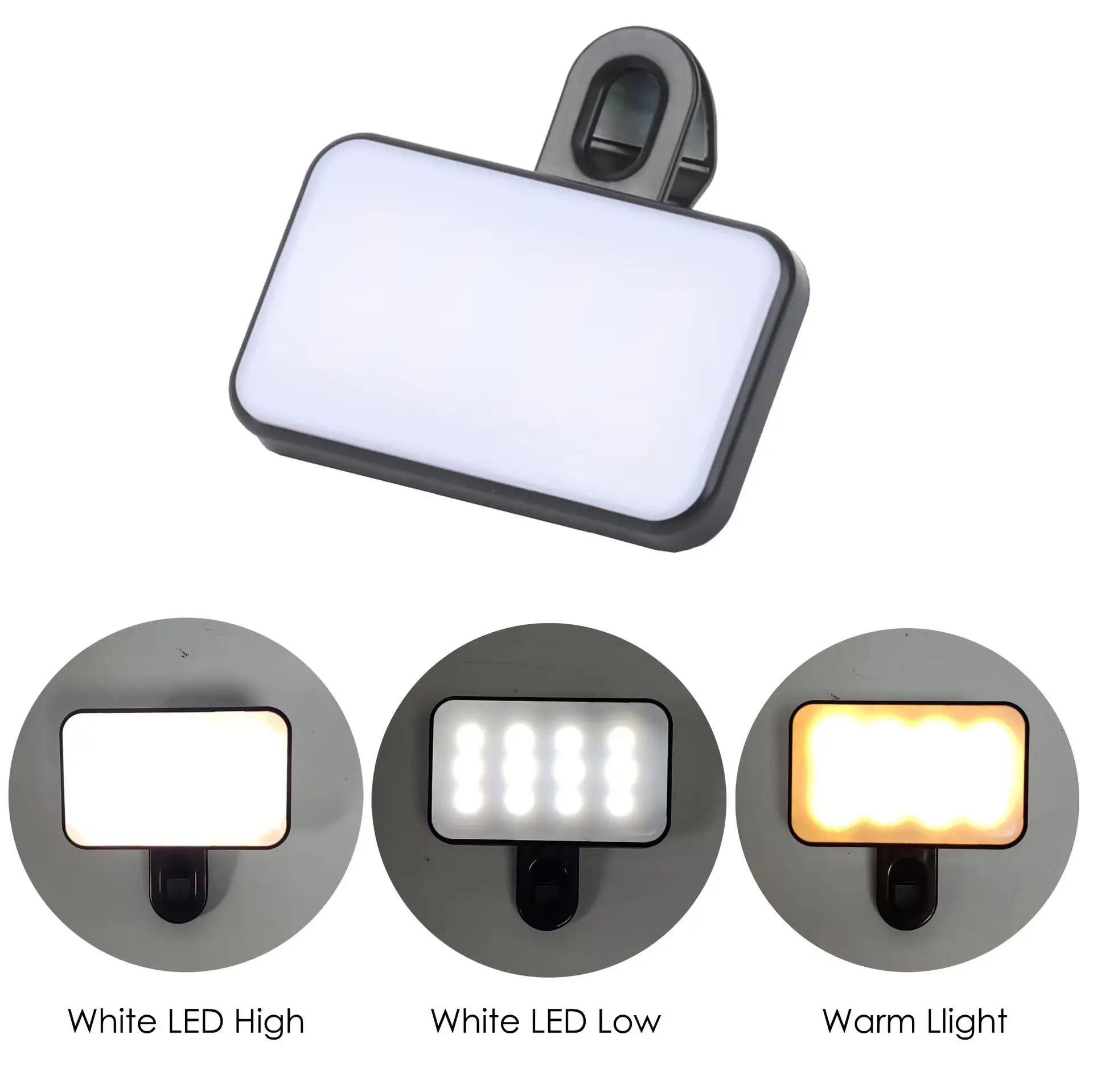 2024 Factory Outlet Mini Clip Led Selfie Light ODM Mobile Phone 3 Colours Fill Light Video Conferencing Portable Video Light