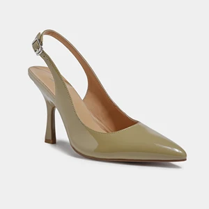 Beige Action Leather Pointed-Toe Slingback High Heels Heeled Sandals with Stylish Toe Design Sexy Club Style Summer Outdoor