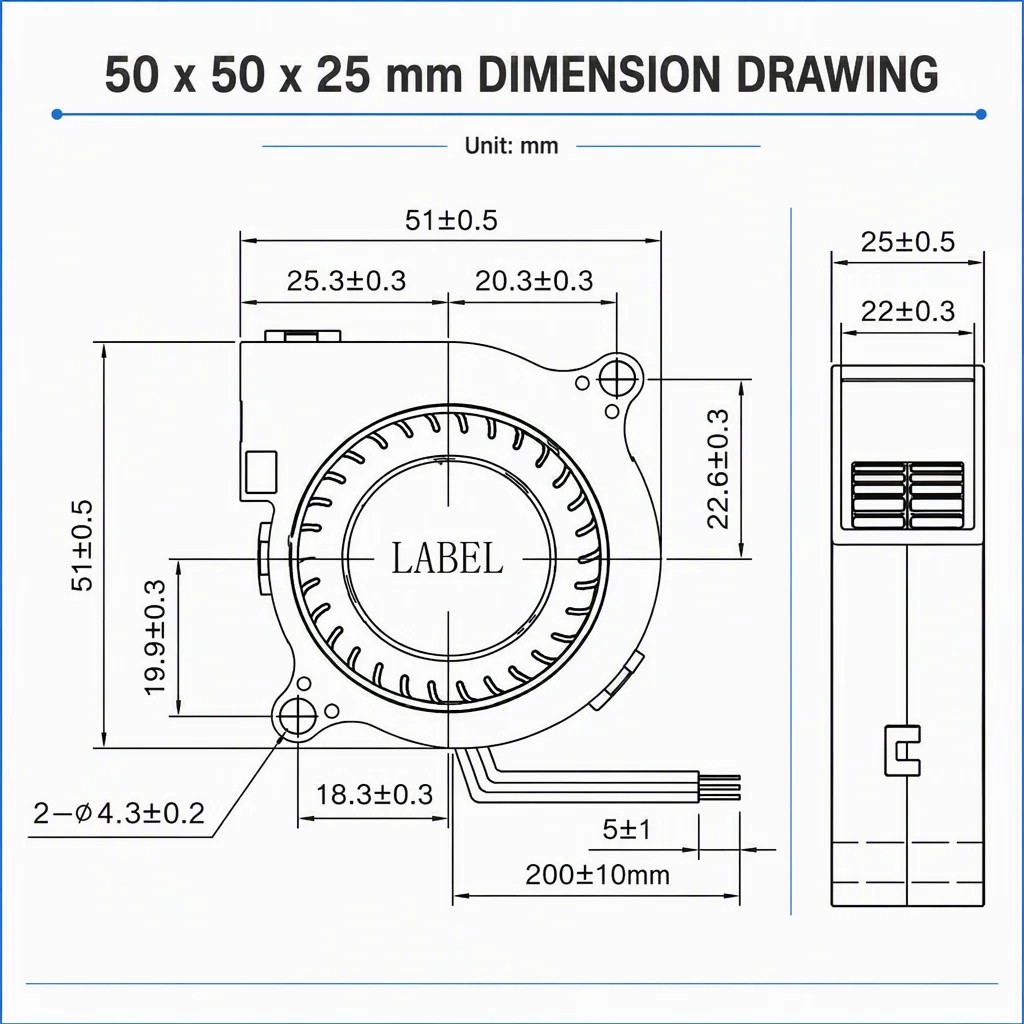 Blower, YOFOLON, 5V, 12V, 5025 - detail 8