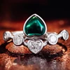 10K white gold+lab gemstone