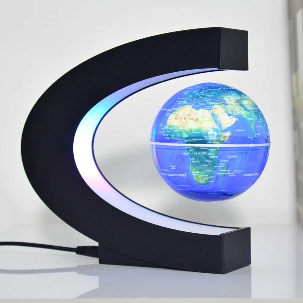 C Shape Desktop World Map Globe Earth Globe Rotating Levitating ...