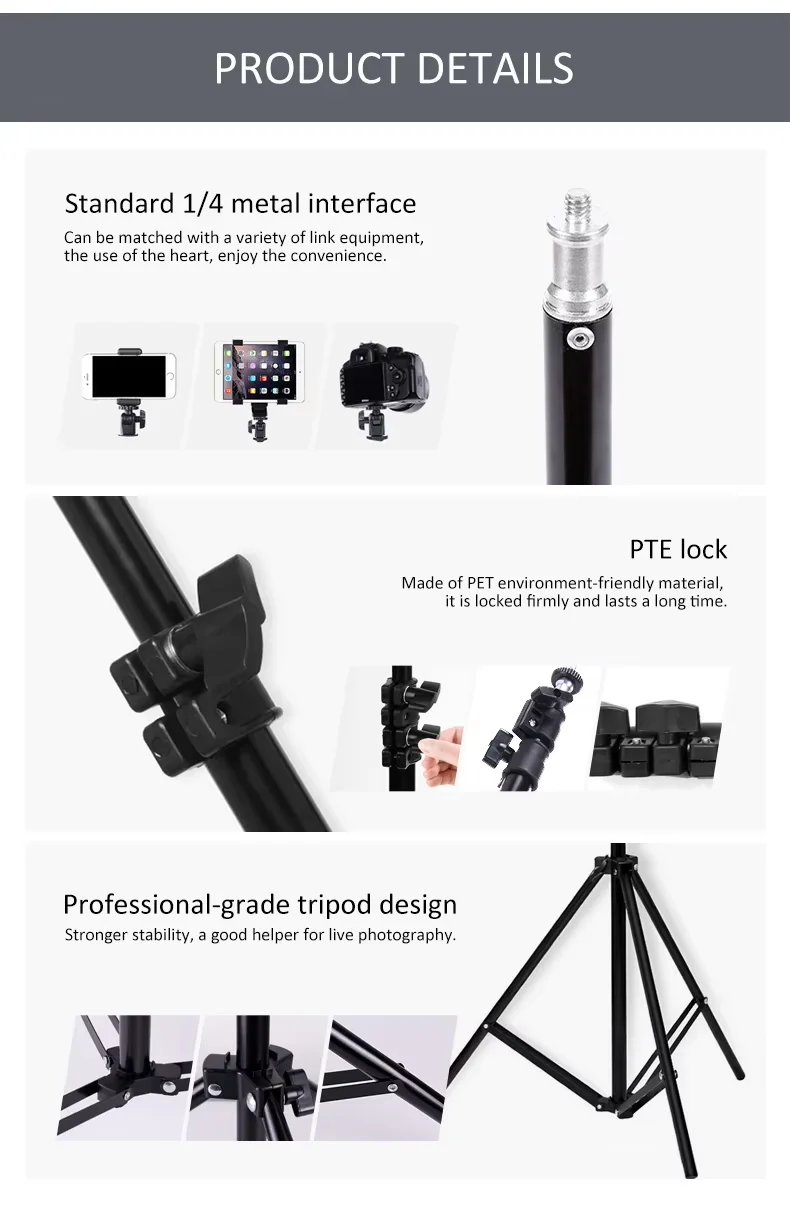 2m Tripod Stand for Phones & Camera 6 Tripod Stand for Phones & Camera | Generic 2m Tripod | Tripod Stand for Phones & Camera |