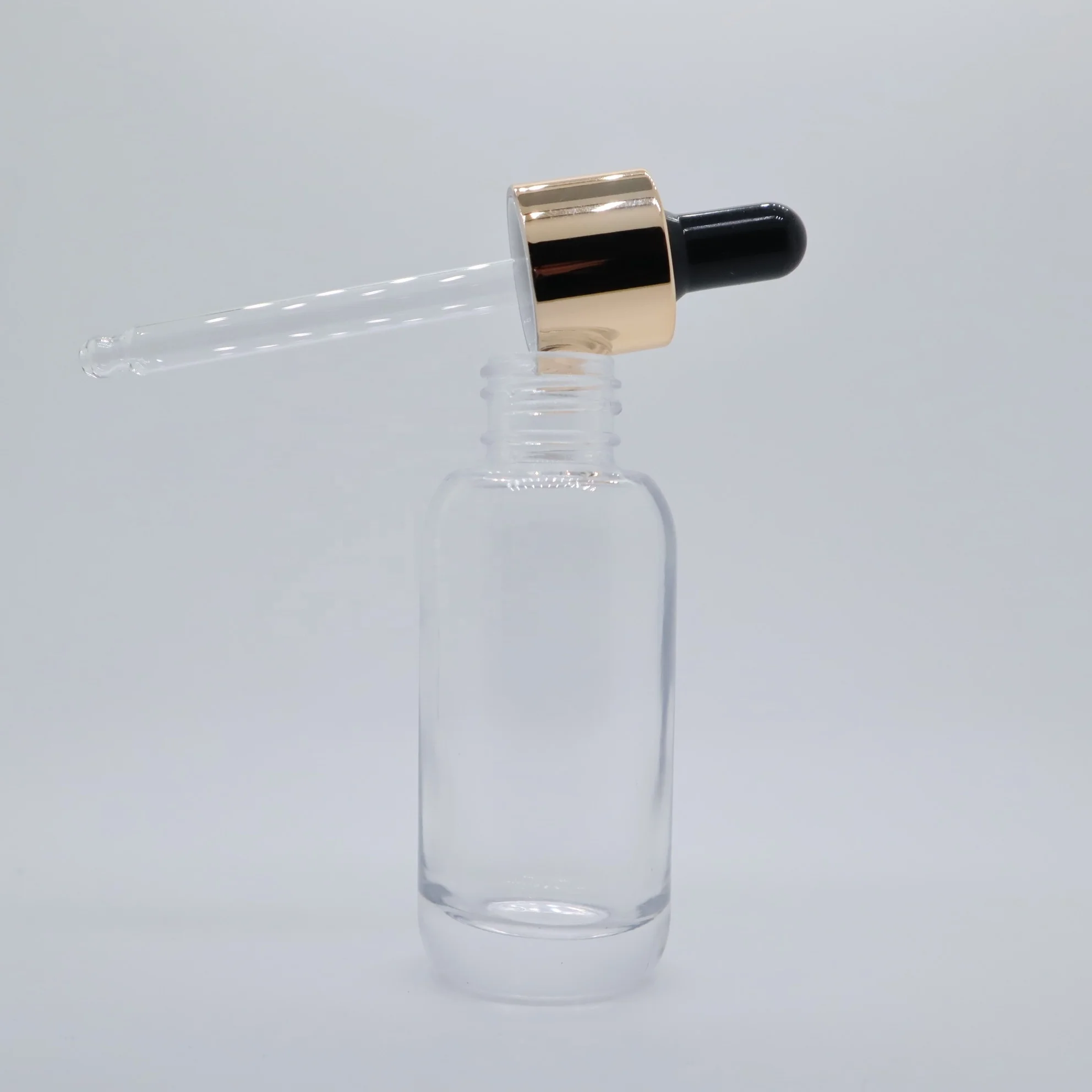 Custom Basic 40ml Clear Blue Round Glass Dropper Bottle Essential Oil Tincture Bottles 40ml Essential Oil Dropper Bottle JH Pack