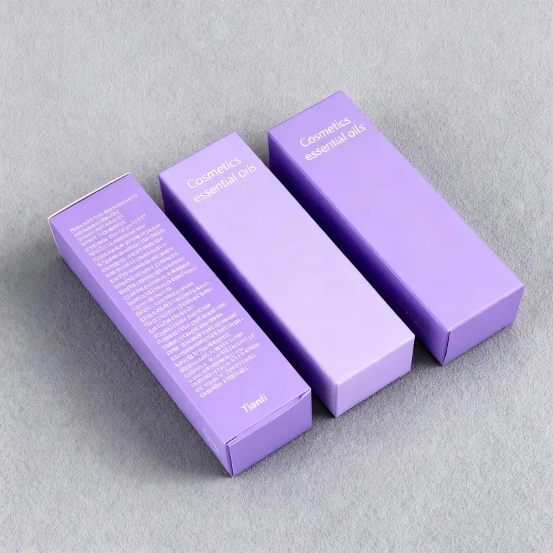 product factory direct matte purple cosmetic paper box digital printing lotion toner handcream paper box low moq ivory board lipbalm box-4
