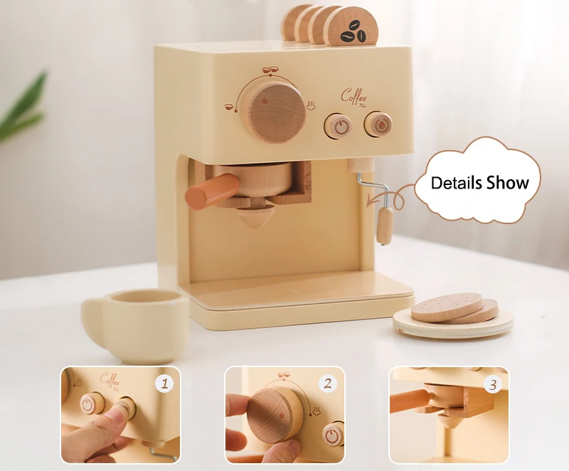 Wooden Coffee Machine Toys Kids Play Simulation Coffee Making Play Food Toy For Kids Buy Wood
