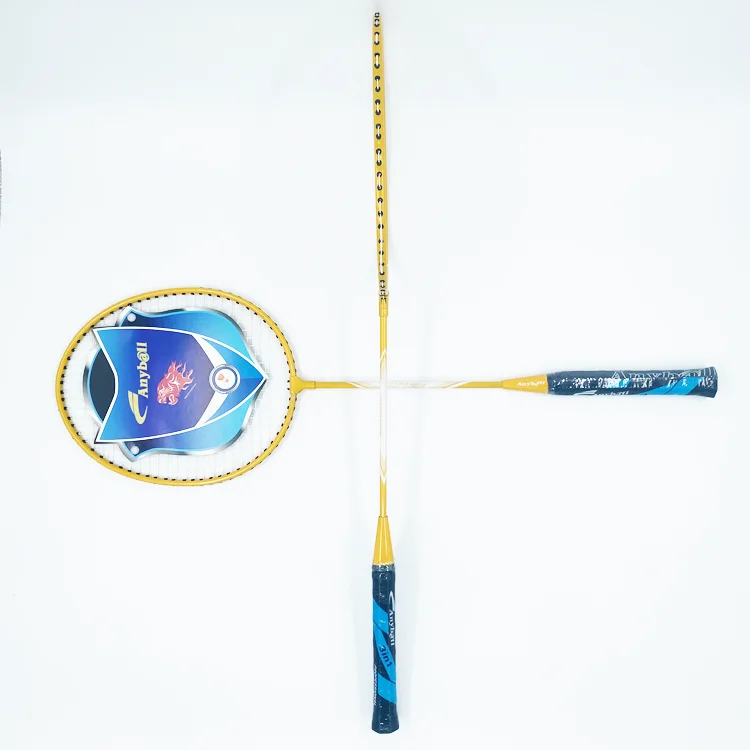 Woven Cover Steel Badminton Racket Brand Anyball 206 Racket Low Price for Sports  Offensive Type (Heavy Tip & Hard Rod) supplier