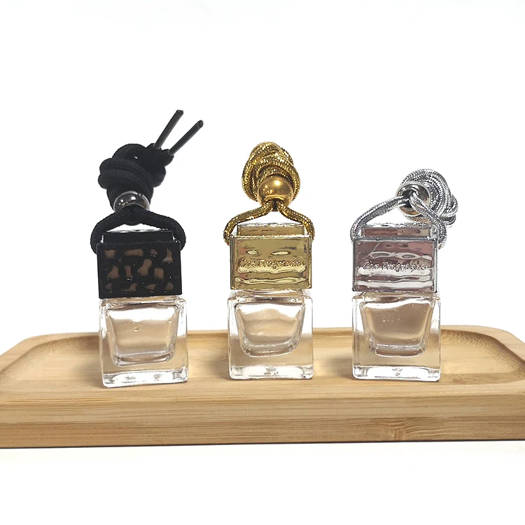5ml 8ml 10ml Customization Colorful New Car Hanging air Freshener Perfume Empty Glass Pendant Bottle Freshener Keychain