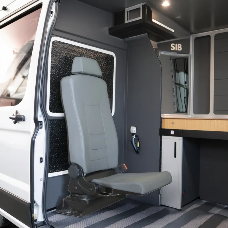 Factory Direct Manual Folding Bus Seat Side Adjustable High Back Trucks Seat with Lift Armrests Headrests Front Driver Seat
