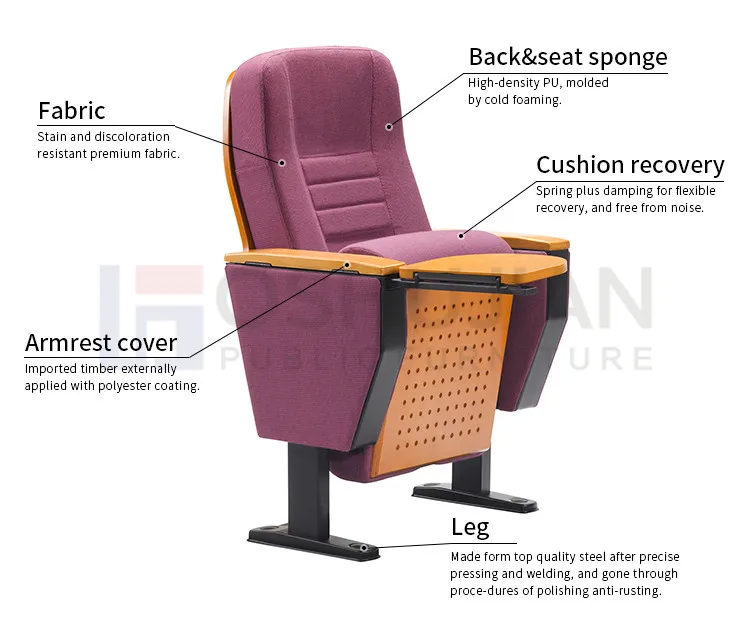 Modern foam theater auditorium seat