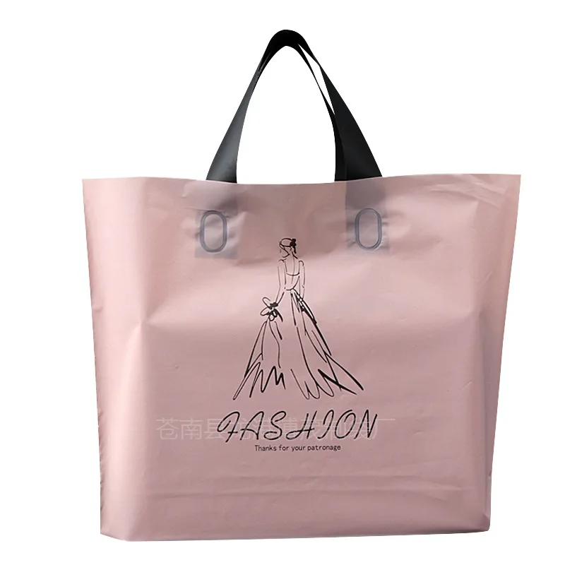 Factory Wholesale Custom Clear Printing Logo Reusable Die Cut Handle Bag For Shopping Plastic Packaging Die Cut Bag