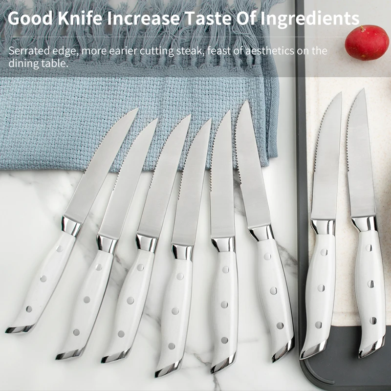 8Pcs Steak Knife Set, Service for 8, Nordic - Minimal