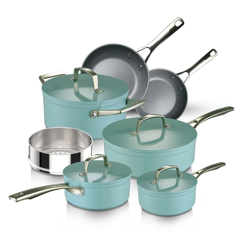 Modern Ina Cookware Ceramic Non-Stick Cookware Set - Modern Design Cast Aluminum Pans ...