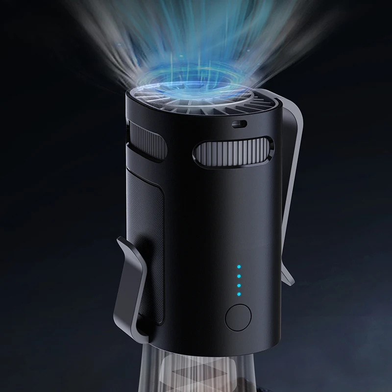 2025 Portable 3000mAh Waist Fan Turbo Strong Wind Outdoor Neck Fan Light Weight Waist Clip Fan Long Working Time
