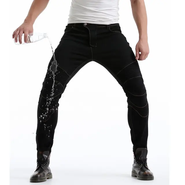 Best-selling style four-season biker stretch fall-resistant riding waterproof rainproof jeans for men