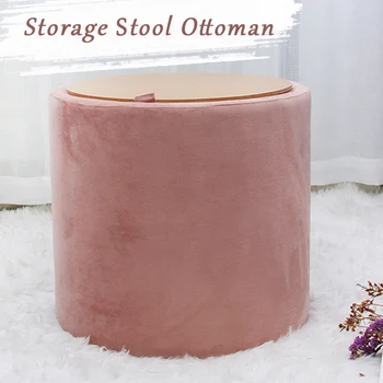 Customize Wholesale Furniture Tufted Soft New Design Round Velvet Ottoman Pouffe with Tray Coffee Table Foot Rest Stool