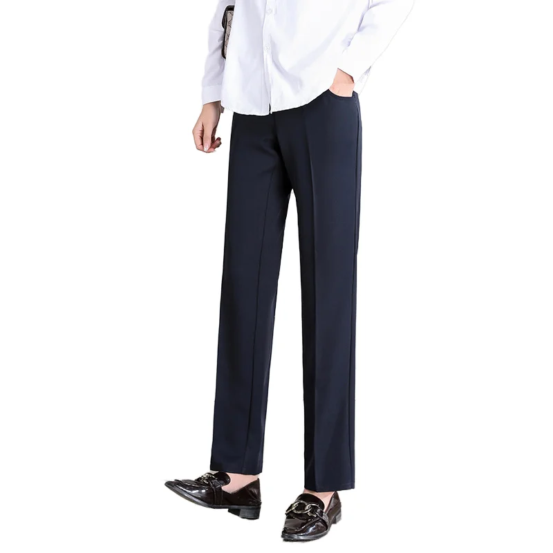 blue dress for baby girl Stretchy Straight Maternity Dress Pants- Navy Blue main image 0