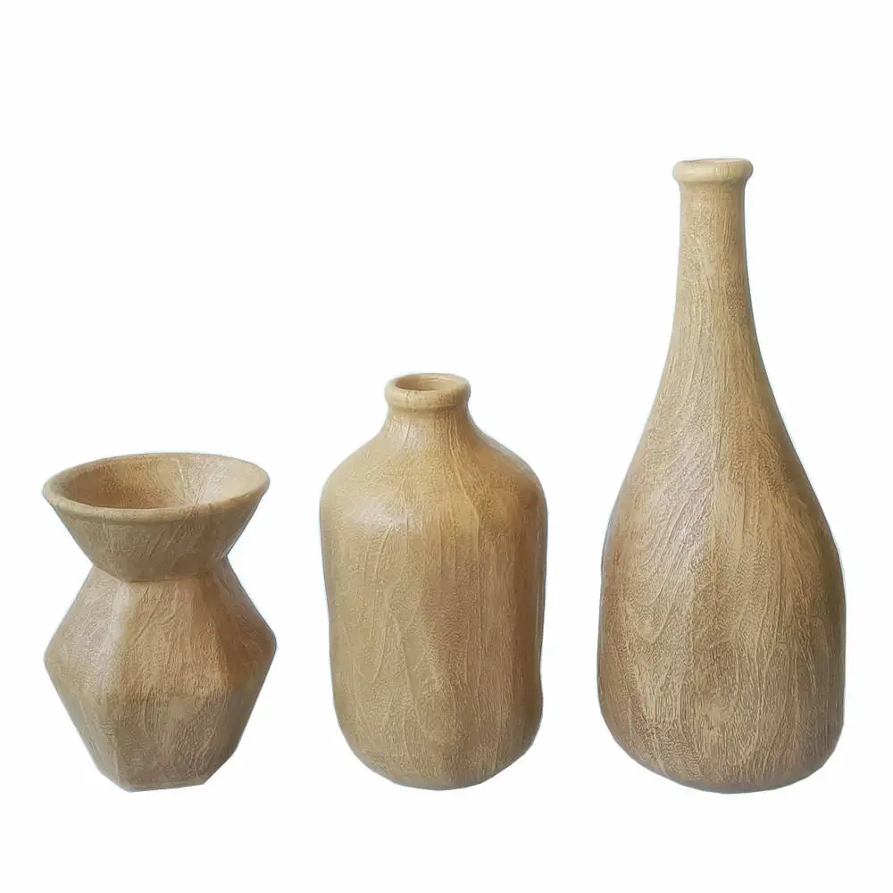 Настольный декор, 10 дюймов, домашнее украшение, полирезиновая ваза для цветов, глиняный эффект, сосуд из полимерной смолы с ручкой