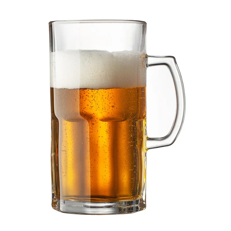 Custom Premium Beer Steins Glasses1200ml Large Beverage Juice Container Giant Clear 1 Liter Glass Beer Mug for Bar Party Holiday