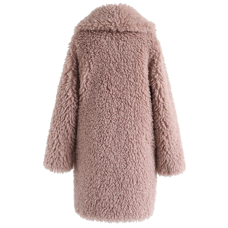 
Новое поступление 2021, зимнее пальто с длинным рукавом, толстая теплая шерстяная куртка тедди для женщин 