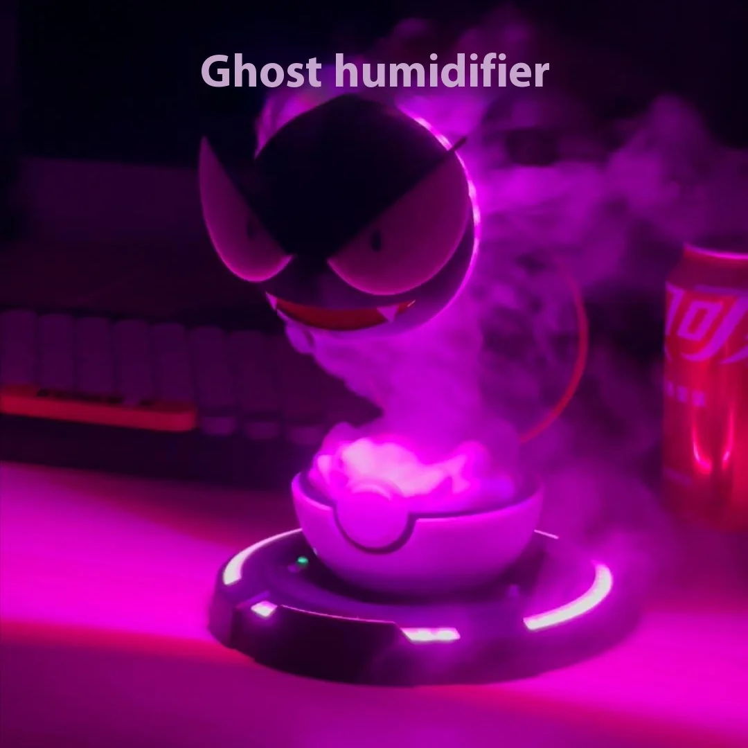 2025 Halloween Spooky Elf Mist Humidifier Glow-in-the-Dark Pokémon Elf Ball Night Light Hot Figurine Plastic Crafts for Jewelry