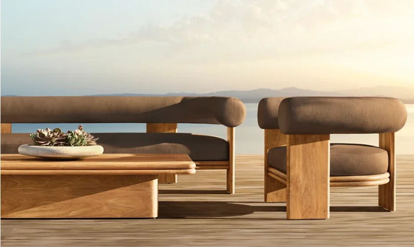 Sigma Outdoor furniture set garden sofa set furniture sectional sofa teak wood lounge chair rattan furniture