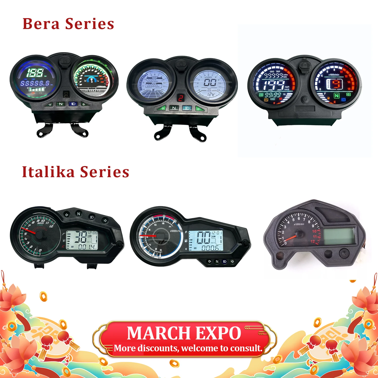 MARCH EXPO Discount LCD Motorcycle Speedometer Digital Odometer for Romet R125 R 125 Cvt Sigma Nkd 150