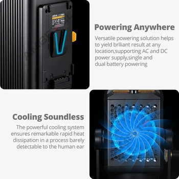 Godox KNOWLED M600D 740W 5600K Daylight LED Video Light Built-in FX Effects Studio Photographic Lighting with Portable Case detail image