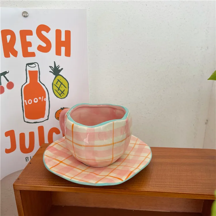 Tasse Céramique Nuage Ciel Bleu 300ml - Avec Soucoupe Et Cuillère - LPAMABA