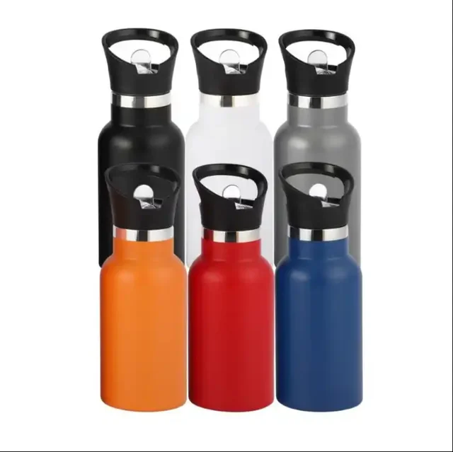 Practical And Easy To Carry Stainless Steel Vacuum Sports Insulated Cup With Straw Handle Lid