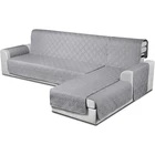 L Shaped Reversible Waterproof Furniture Sectional Chaise Lounge Protector Stretch Sofa Slipcovers For Pet With Elastic Straps