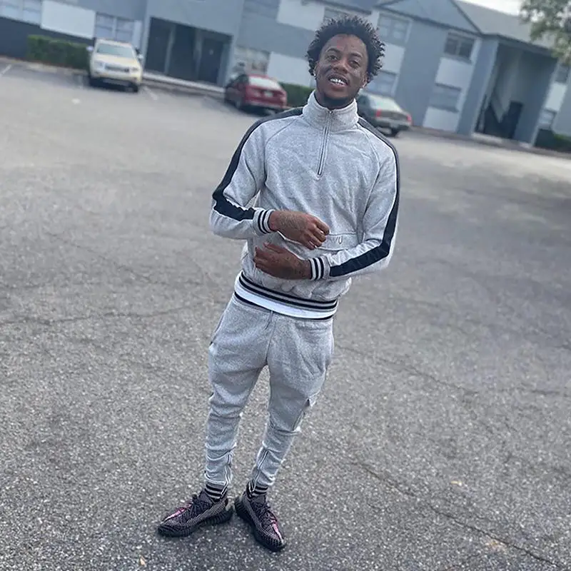 Personalized Plaid Stripe Tracksuit Two Piece Pants Outfits Casual Fitness  Joggers Set Men Sweat Suit