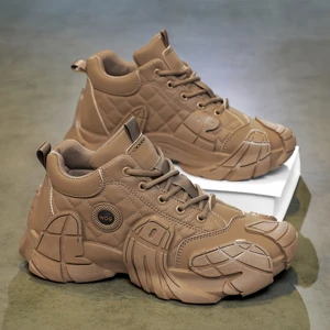 2026 New Trend High Top Walk Shoes Men's Wear-Resistant Dirt-Resistant Popular Design Casual Shoes