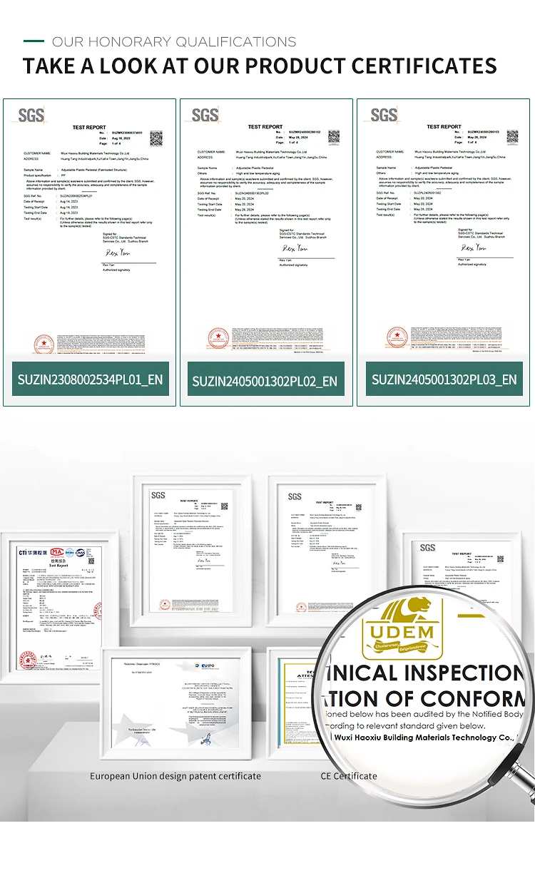 Adjustable PVC Pedestal Roof Support Raised Floor Stand Customized for Hospital Hotel Flooring Accessories for Concrete Tiles