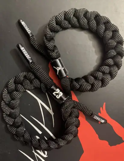 Trending Handmade Rope Name Men Basketball Sports Fitness Bracelets Custom  Printed Logo Shoelace Bracelet