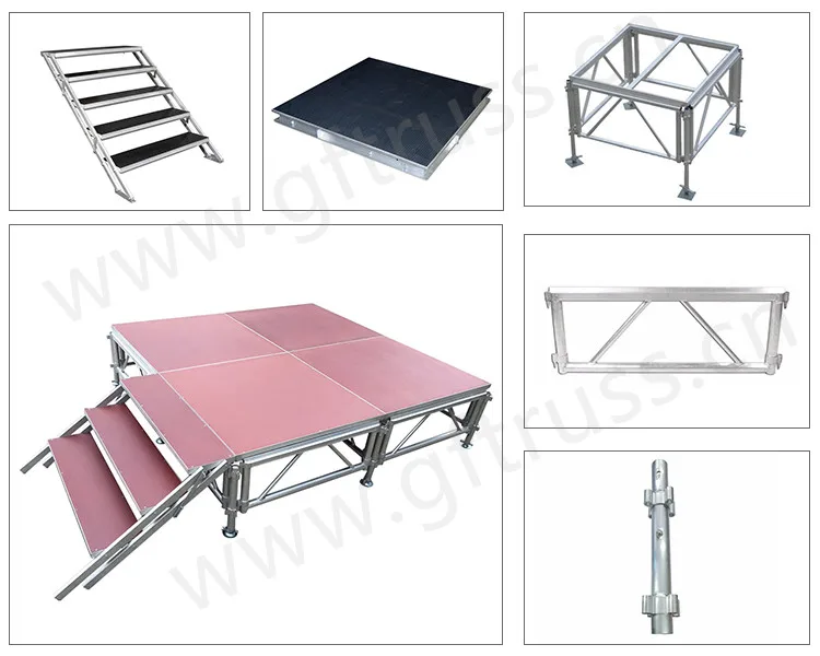 Concert Event 4*4ft 4*8ft Stage Equipment System Platform Plywood Portable Stage Platform for Shows Quickly Setup Stage