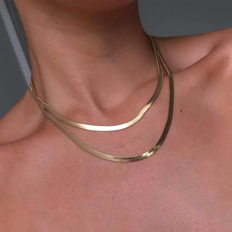 Buy 10k Yellow Gold Wide Herringbone Chain 24 Inch 15mm Online at SO ICY  JEWELRY