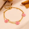 L504 gold pink shell double layer bracelet