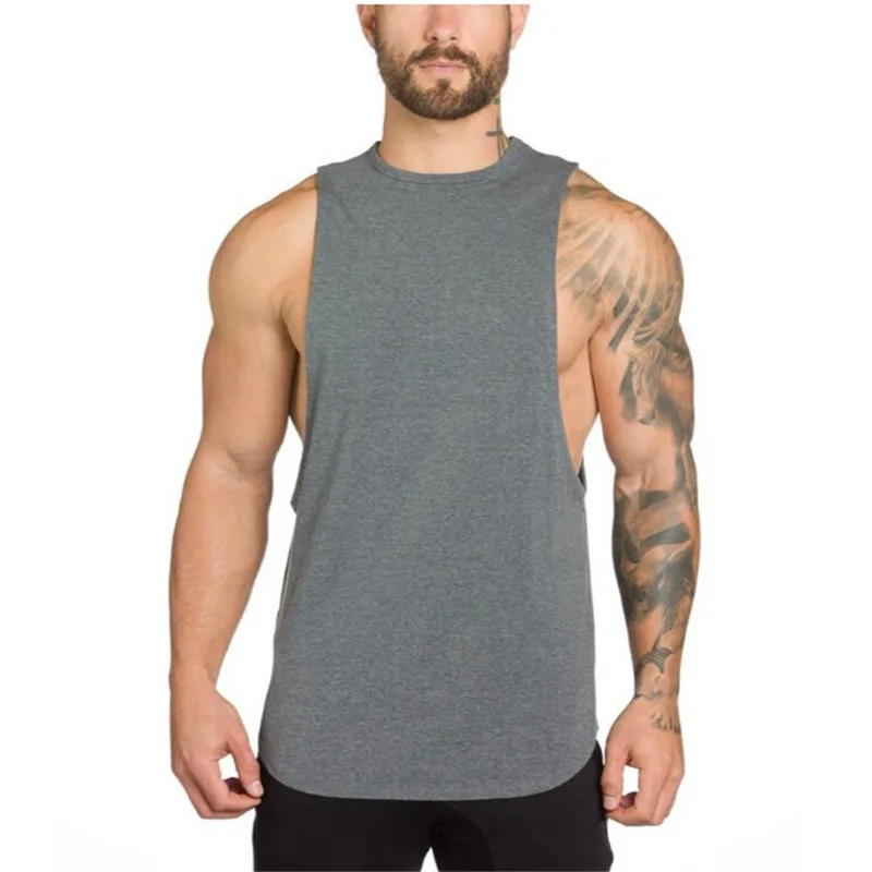 Men Workout Tank Tops Summer Bodybuilding Active Wear Sleeveless Plain ...