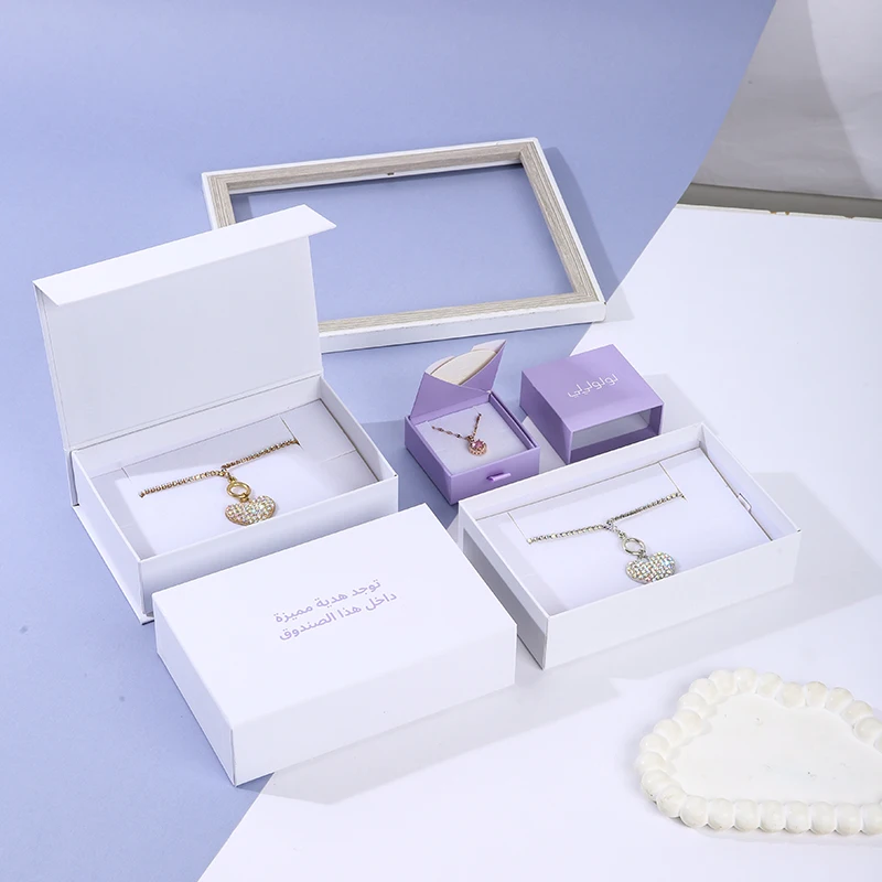 A1 Eco-Friendly Jewelry Box Packaging Buckle Closure Custom Size Shape Artpaper Cardboard Gift Box for Necklace Ring Earring