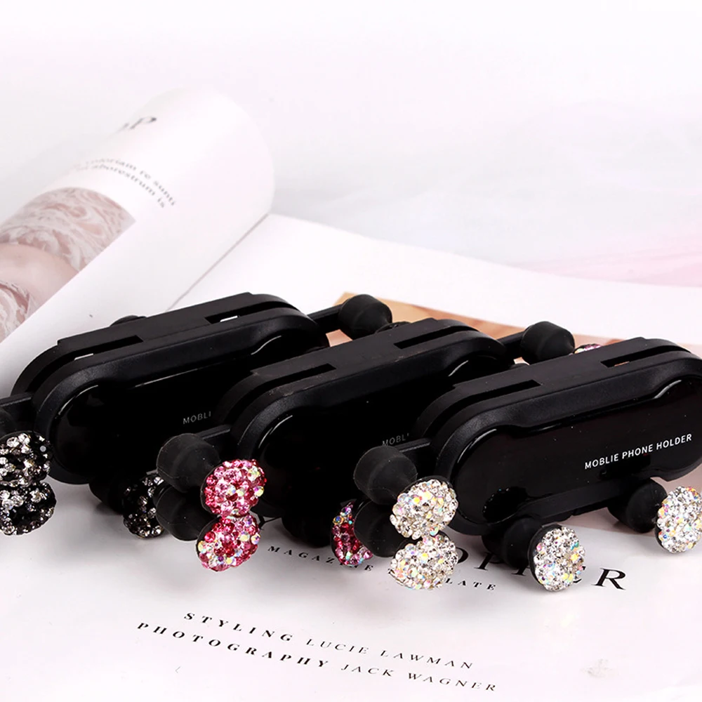 Новые роскошные украшения, аксессуары для интерьера автомобиля, украшенный зажимом для вентиляционного отверстия, автомобильный держатель для телефона для девочек