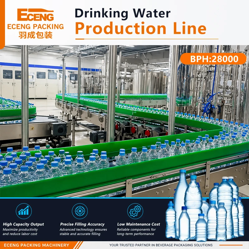 Advanced Bottled Water Line High Speed Filling Capping Labeling Conveyor System 28000BPH  for Mineral Water Production